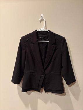 White House Black Market Black Peplum Single-Button Blazer